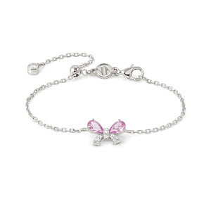 Shine Me Up Bracciale, Fiocco, CZ bianco / rosa, 18 cm