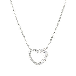Shine Me Up Collana, Cuore, CZ bianco, 44 cm