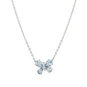 Shine Me Up Collier, Papillon, ZC blanc / bleu ciel, 44 cm