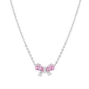 Shine Me Up Collier, Noeud, ZC blanc / rose, 44 cm