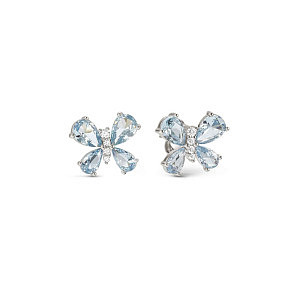 Shine Me Up Ohrstecker, Schmetterling, CZ weiss / hellblau