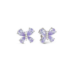 Shine Me Up Boucles d'oreilles, Papillon, ZC blanc / violet