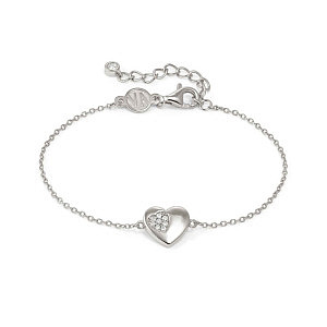 Petit Sparkle Armband, Herz, CZ weiss, 19 cm