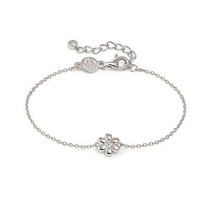 Petit Sparkle Bracciale, Fiore, CZ bianco, 19 cm