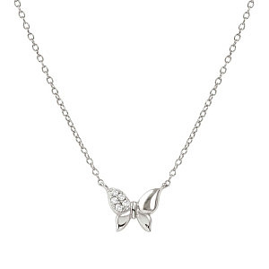 Petit Sparkle Halskette, Schmetterling, CZ weiss, 44 cm