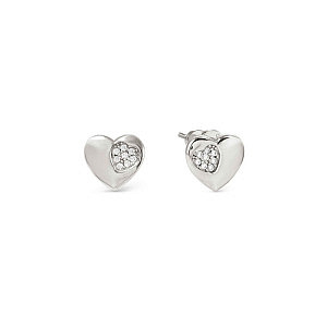 Petit Sparkle Boucles d'oreilles, Cœur, ZC blanc, 0.8 x 0.7 cm