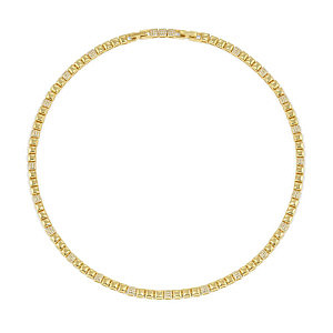 Enigmatic Shine Collana, Pavé bianchi, 45 cm, placcato oro
