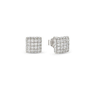 Enigmatic Shine Ohrringe, Pavé weiss, 0.8 x 0.8 cm