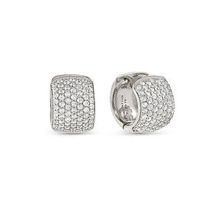Enigmatic Shine Boucles d'oreilles, Bande, ZC blanc, 0.95 x 1.3 cm