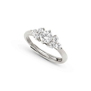 Life Bouquet Ring, Trilogie, CZ weiss, diverse Grössen