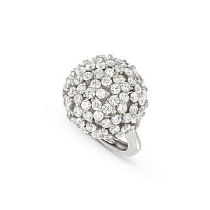 Life Bouquet Ring, Kugel, CZ weiss, One Size: 11 - 17