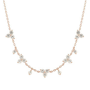 Life Bouquet Collana, Trinity, CZ bianco, 44 cm, placcato oro rosa