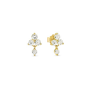 Life Bouquet Boucles d'oreilles, Trinity, ZC blanc, 0.67 x 1.1 cm, plaqué or
