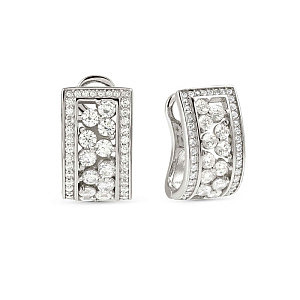 Life Bouquet Boucles d'oreilles, Bande, ZC blanc, 1.05 x 1.76 cm
