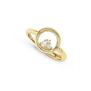 Dreams Beats Bague, Cercle, ZC blanc, One Size: 11 - 17, plaqué or