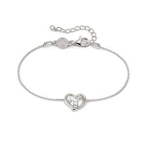 Dreams Beats Armband, Herz, CZ weiss, 18 cm