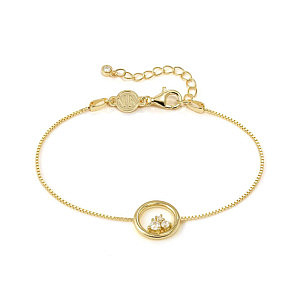 Dreams Beats Bracciale, Cerchio, CZ bianco, 18 cm, placcato oro