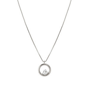 Dreams Beats Collana, Cerchio, CZ bianco, 44 cm
