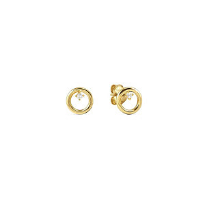 Dreams Beats Orecchini, Cerchio, CZ bianco, 0.6 x 0.6 cm, placcato oro
