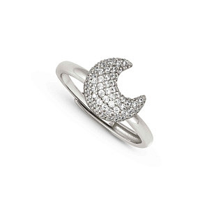 Lifepoetry Bague, Lune, Pavé blanc, One Size: 11 - 17