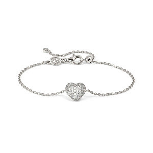 Lifepoetry Bracciale, Cuore, Pavé bianchi, 19 cm