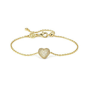 Lifepoetry Armband, Herz, Pavé weiss, 19 cm, vergoldet