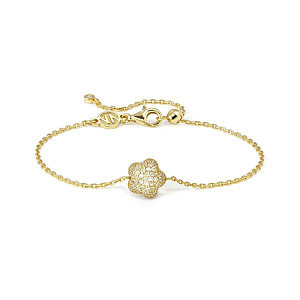 Lifepoetry Armband, Blume, Pavé weiss, 19 cm, vergoldet