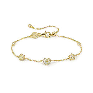Lifepoetry Armband, Mix, Pavé weiss, 19 cm, vergoldet