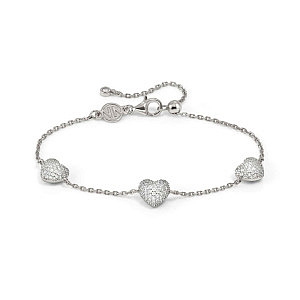 Lifepoetry Bracciale, Cuore, Pavé bianchi, 19 cm