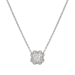Lifepoetry Halskette, Kleeblatt, Pavé weiss, 49 cm