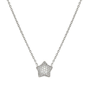 Lifepoetry Collana, Stella, Pavé bianchi, 49 cm