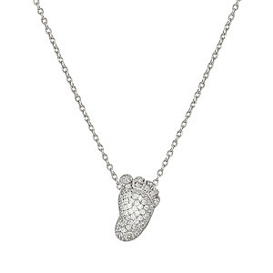 Lifepoetry Collier, Pied, Pavé blanc, 49 cm