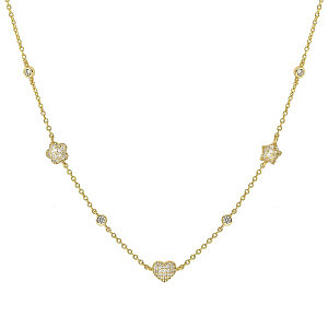 Lifepoetry Halskette, Mix, Pavé weiss, vergoldet