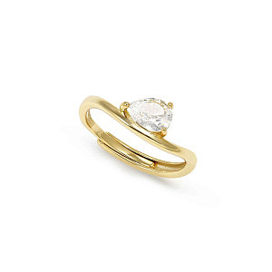 My Rebel Art Bague, ZC blanc, One Size: 11 - 17, plaqué or