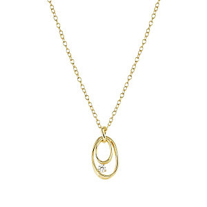 My Rebel Art Collier, Oval, ZC blanc, 46 cm, plaqué or