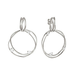 My Rebel Art Boucles d'oreilles, Cercle, ZC blanc, 3.4 x 4.9 cm