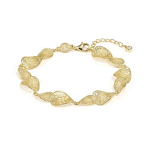 Leaf of Light Armband, Ovale, üppig, 20.5 cm, vergoldet