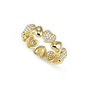 Precious Moves Anello, Cuori, CZ bianco, varie misure