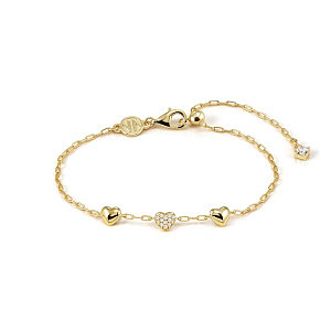 Precious Moves Bracciale, Cuore, 3 Simboli, 19 cm, placcato oro