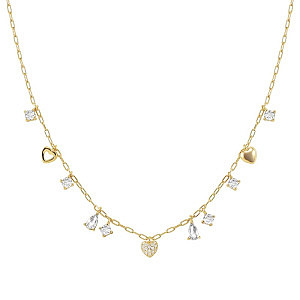 Precious Moves Collier, Cœur, divers pendentifs, 46 cm, plaqué or