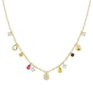 Precious Moves Collier, Oval, divers pendentifs, 46 cm, plaqué or
