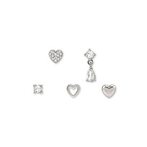 Precious Moves Orecchini, Cuore, Set con 5 motivi