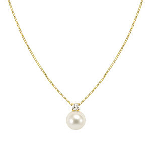Siren Dream Collana, Perla bianco, 45 cm, placcato oro