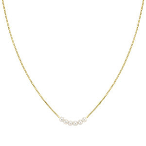 Siren Dream Collier, Perle blanche, glissant, 45 cm, plaqué or