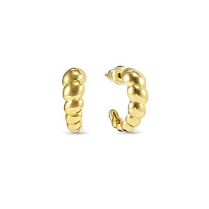 Siren Dream Boucles d'oreilles, Motif cannelé, 0.6 x 1.4 cm, plaqué or
