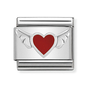 Silvershine Symbole, Herz mit Flügeln, Rot
