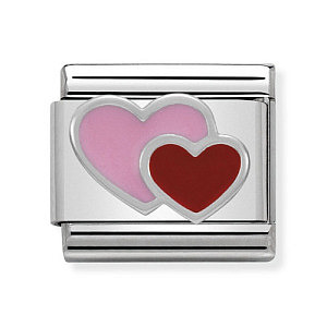Silvershine Symbole, Doppelherz rosa / rot