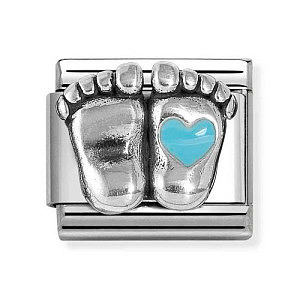 Silvershine Symboles, Pieds de bébé, Cœur bleu