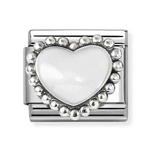 Silvershine Symbole, gewölbtes Herz, weiss