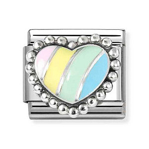 Silvershine Simboli, Cuore bombata, Multicolore